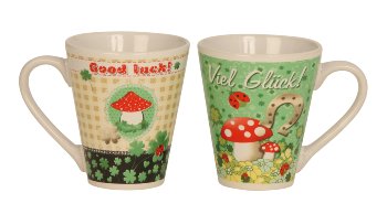 Cup 'luck' h=10cm d=8,8cm assort.