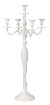 5-armed candleholder white powder-coated