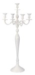 5-armed candleholder white powder-coated