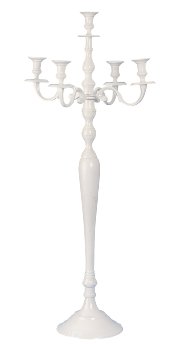 5-armed candleholder white powder-coated