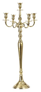 5-armiger Leuchter vergoldet h=79cm