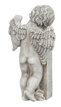Tomb angel behind stone "Wir