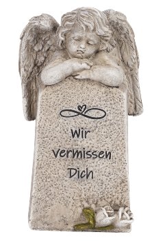 Tomb angel behind stone "Wir