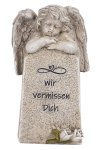 Tomb angel behind stone "Wir