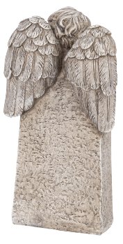 Tomb angel behind stone "Wir