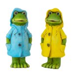 Frog standing with coat h=43,5cm w=20cm