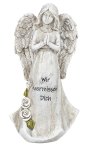 Tomb angel standing with words "Wir