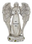 Tomb angel standing with words "Wir