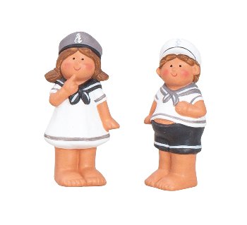 Navy kids boy & girl standing h=12cm