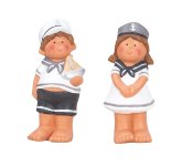 Navy kids boy & girl standing h=16cm