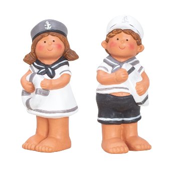 Navy kids boy & girl standing h=21cm