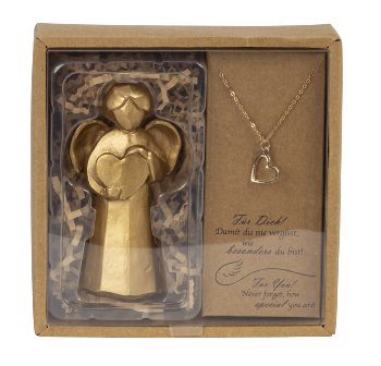 Geschenk-Set: Engel aus Poly mit Herz