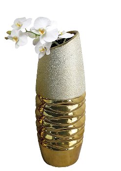 Vase modern rund "gold" h=27,5cm d=9,5cm