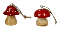 Holz-Fliegenpilz zum Hängen h=5+6cm