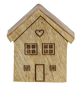 Holz-Dekohaus zum Stellen h=14cm