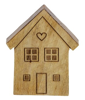 Holz-Dekohaus zum Stellen h=20cm