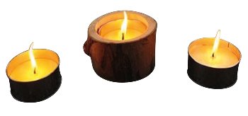 Wood candle holder with citronella