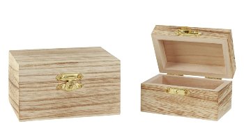 Set of 2 wooden boxes h=4,5cm 9x6cm &