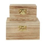 Set of 2 wooden boxes h=4,5cm 9x6cm &