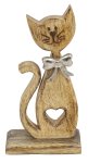 Holz-Katze mit Herz zum Stellen h=20,5cm