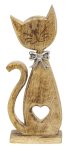 Holz-Katze mit Herz zum Stellen h=33,5cm