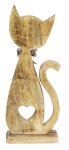 Holz-Katze mit Herz zum Stellen h=33,5cm