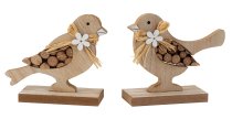 Wooden bird h=12cm w=13,5cm asst.