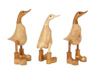 Holz-Enten naturfarben mit Schuhen