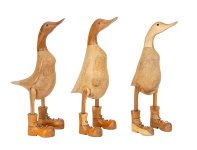 Holz-Enten naturfarben mit Schuhen