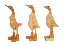 Holz-Enten naturfarben mit Schuhen