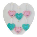 Wooden heart hanger w. different german