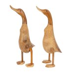 Holz-Enten naturfarben mit Schuhen