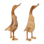 Holz-Enten naturfarben mit Schuhen