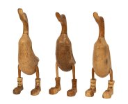 Holz-Enten naturfarben mit Schuhen