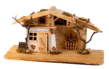 Wooden house h=22cm w=45,5cm