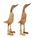 Holz-Enten naturfarben mit Schuhen