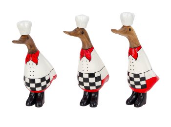 Holz-Ente bemalt als Koch h=21,5-23,5cm