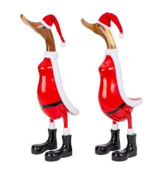 Holz-Ente Nikolaus-Bemalung (L)