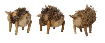 Holz-Schwein mit Wurzel-Bauch (S)