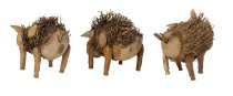 Holz-Schwein mit Wurzel-Bauch (S)