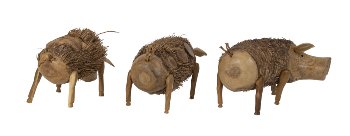 Holz-Schwein mit Wurzel-Bauch (M)