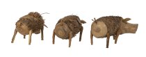 Holz-Schwein mit Wurzel-Bauch (M)