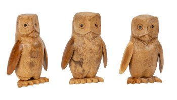 Holz-Eule mit glattem Bauch h=17-18,5cm