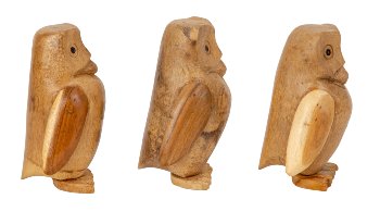 Holz-Eule mit glattem Bauch h=17-18,5cm