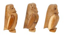 Holz-Eule mit glattem Bauch h=17-18,5cm