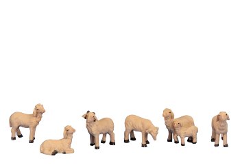 Sheep small, set of 6pcs h=2,5-4cm