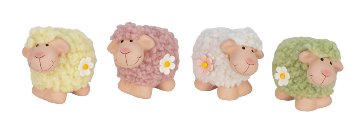 sheep with curly hair h=7,5cm w=8cm