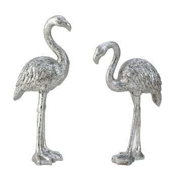 Flamingo silber glitzer h=20-24cm