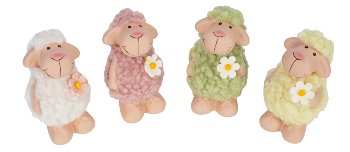 sheep with curly hair standing h=9cm