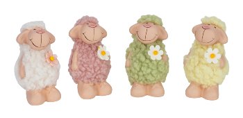 sheep with curly hair standing h=9cm
